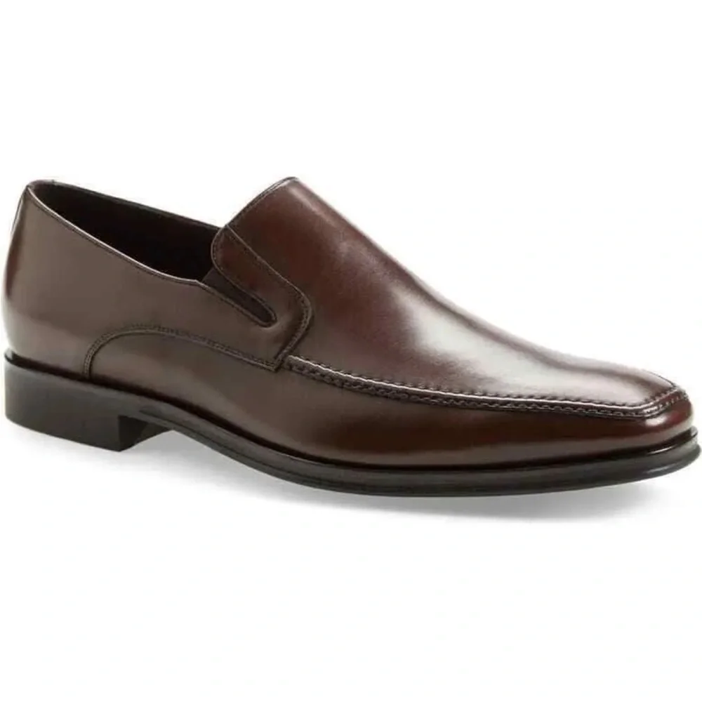 Monte Rosso Men's Lucca Nappa Leather Brown Loafers
